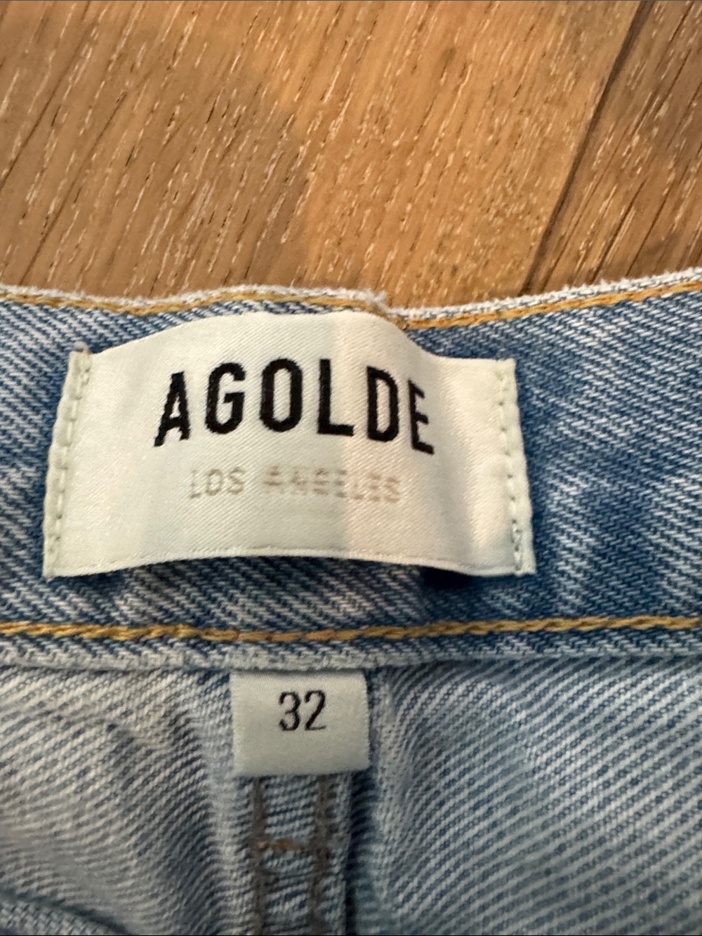Agolde Light Wash Distressed Denim Cutoff Shorts - Picture 2 of 6